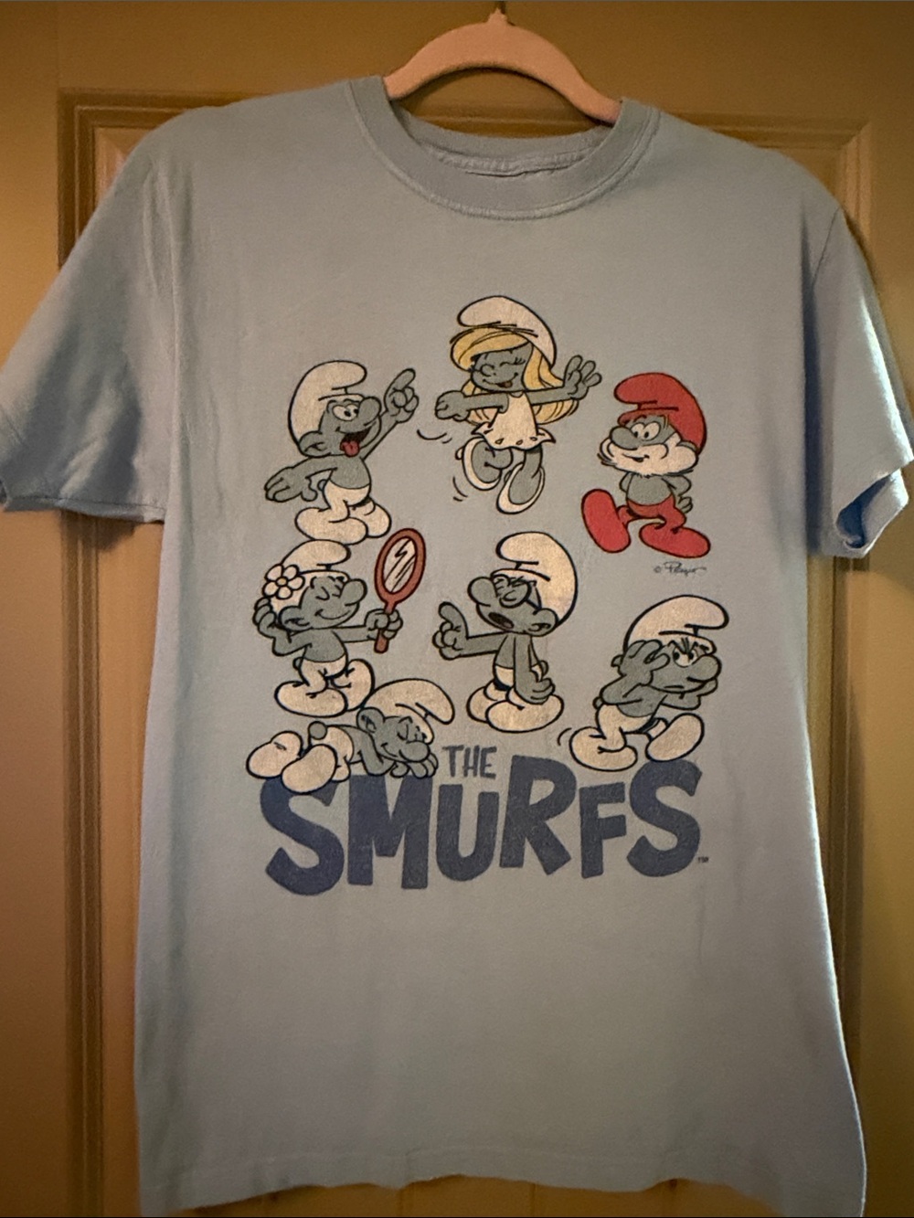 The Smurfs Graphic T-Shirt Small Light Blue 2020 Licensed Character Tee S